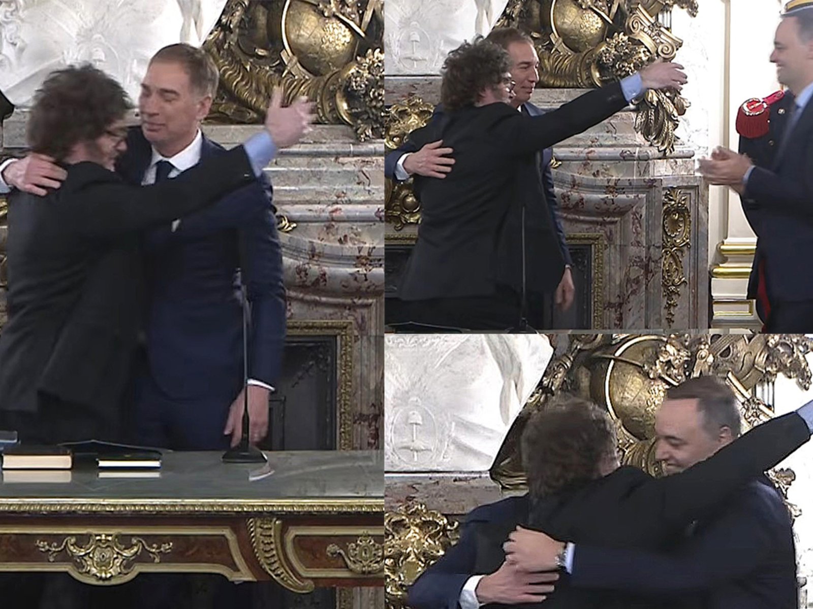 El protagonismo de Adorni en la jura de Diego Santilli: el cuadro a cuadro del abrazo de tres con Javier Milei