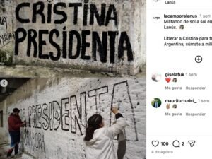 Polémica en un municipio de La Cámpora: un funcionario del distrito presentó una denuncia penal por las pintadas a favor de “Cristina Libre”