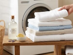 Expertas de limpieza coinciden en un truco para quitar el mal olor: “Remoja las toallas en vinagre blanco destilado durante tres minutos antes de meterlas en la lavadora”